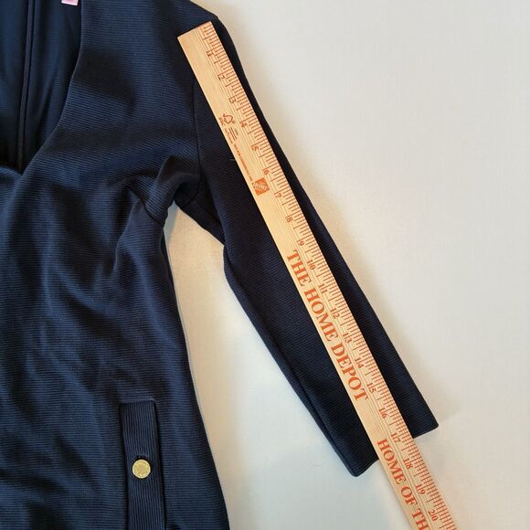 Lilly Pulitzer Charlena Navy Shift Dress XS Career Holiday Office Preppy Winter - Picture 7 of 16